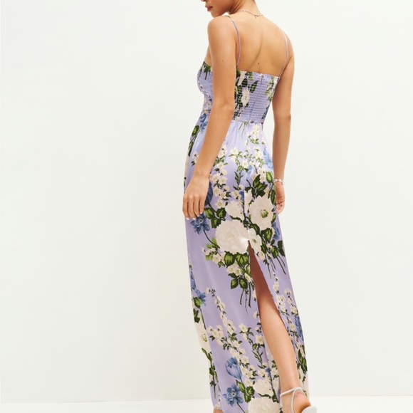 NWT Reformation Frankie Silk Dress Garden Soiree - Picture 5 of 8